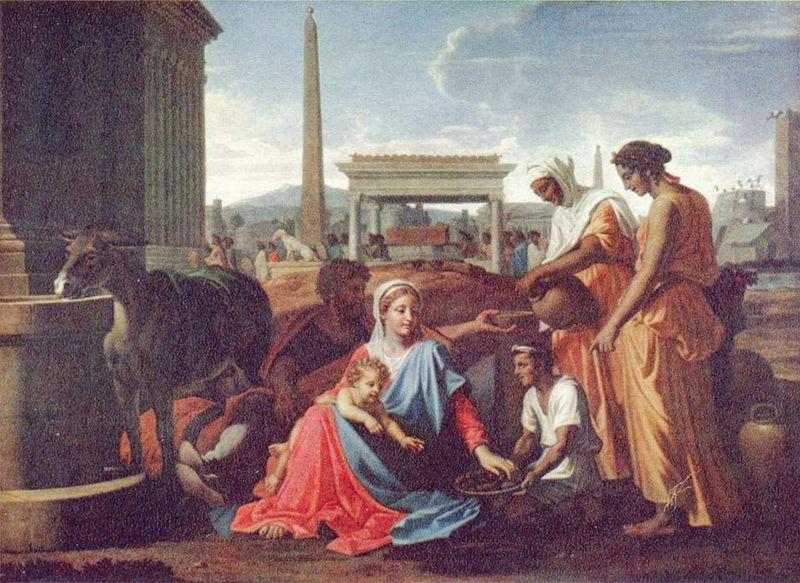 Nicolas Poussin Ruhe auf der Flucht nach Agypten oil painting image